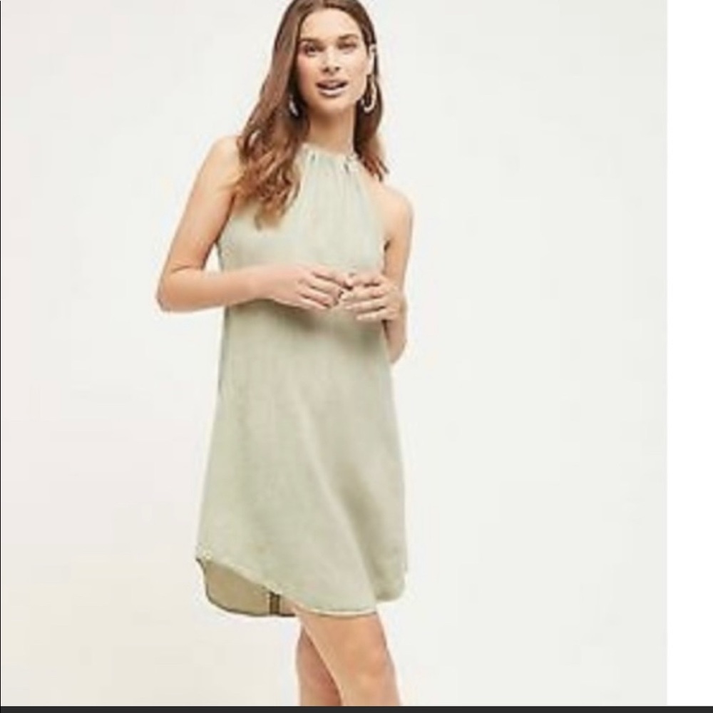 Cloth & Stone High Tide Halter Dress Chambray Sm
